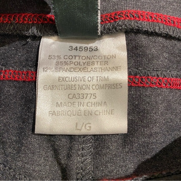 Roots Active joggers leggings grey with red stripe drawstring waist large - Picture 7 of 9